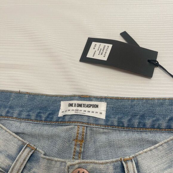 NWT One X One Teaspoon Saints Phoenix Destroyed Denim Jeans Size 26 New - Picture 8 of 12